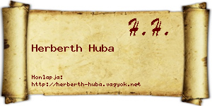 Herberth Huba névjegykártya